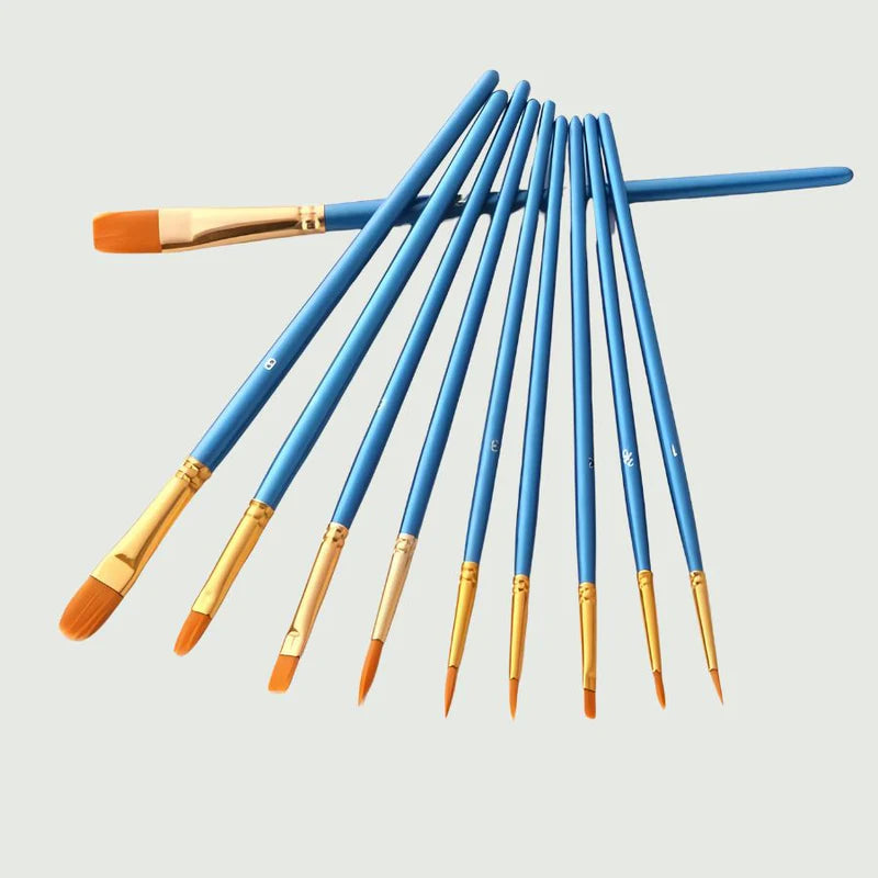Kit de 10 pinceaux multi-tailles