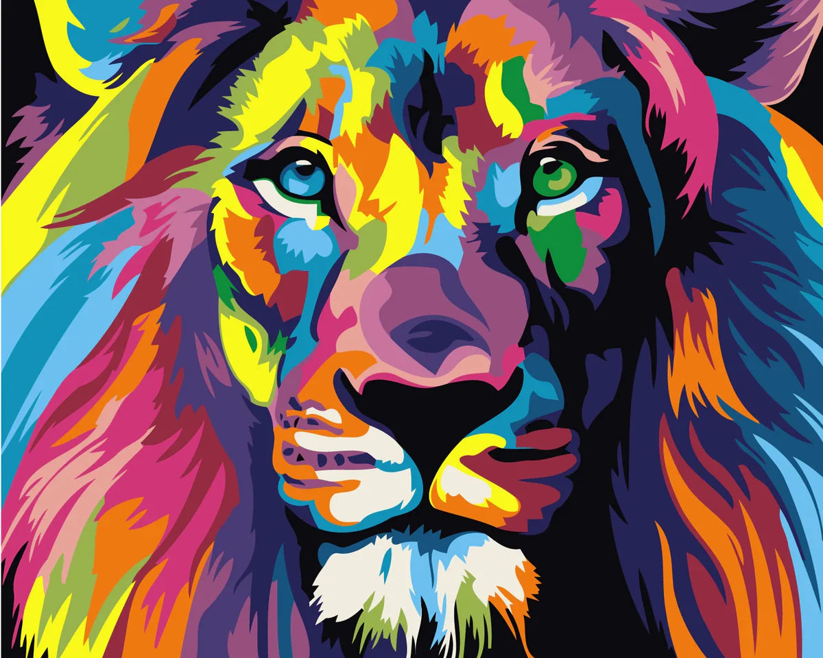 Lion coloré