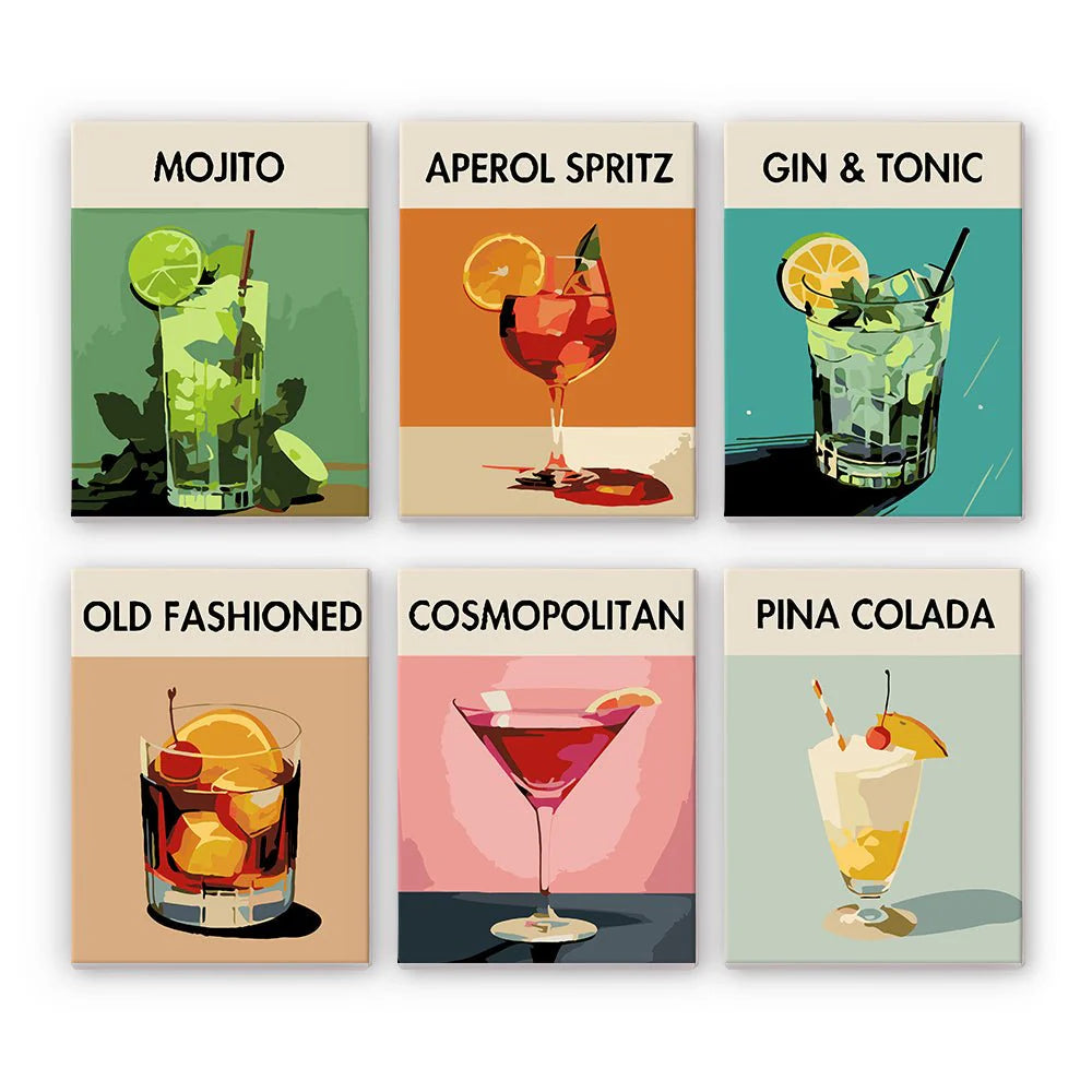 6 mini-tableaux - Coffret Cocktail Deluxe