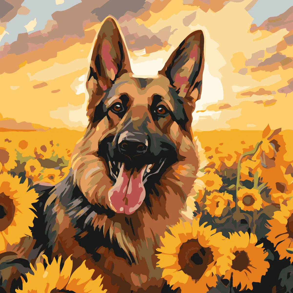 Chien tournesol